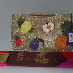 Fossil WILLY WONKA and the CHOCOLATE FACTORY Fruit Wallpaper Beaded Shoulder Bag